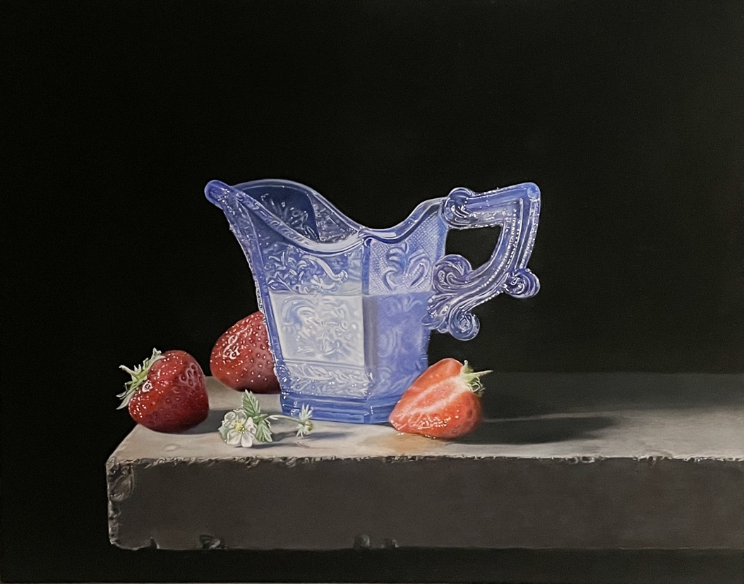 A Perfect Match, 2024 – Still life oil painting on panel, 34 x 42 cm – Ginny Page